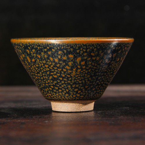 古品建盞林長明建窯建盞花間鷓鴣斑