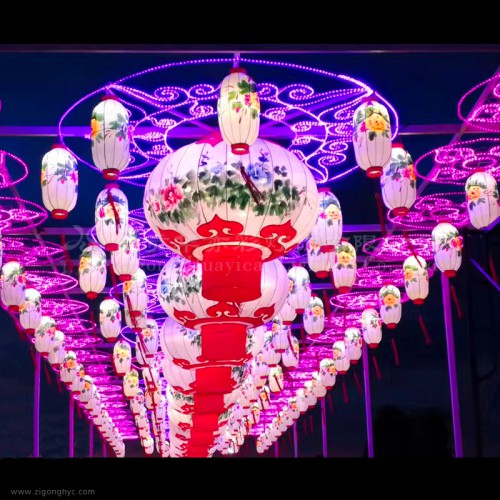 自貢彩燈花燈銷售公司大型節日花燈祠堂酒店布置裝飾
