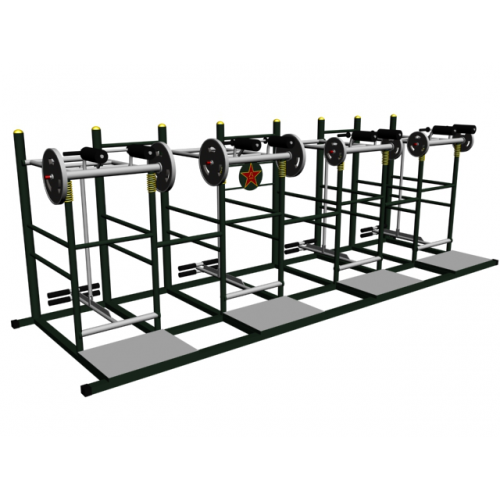 臥推、深蹲、下肢力量組合訓練器，部隊戶外器材