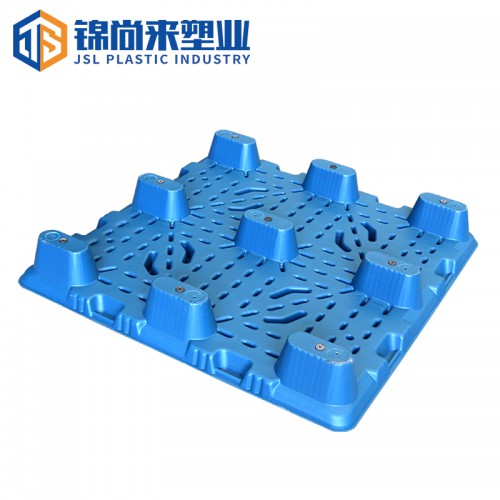 塑料托盤 云南防潮加厚藍色1111九腳四面進叉塑料托盤 現貨
