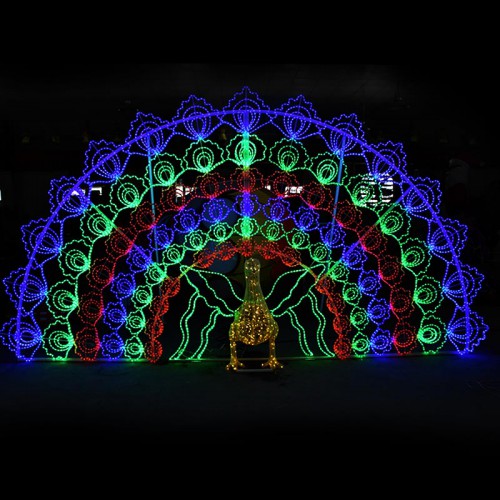 東莞彩燈源頭工廠現(xiàn)貨直銷(xiāo)led彩燈孔雀造型燈戶(hù)外景區(qū)裝飾