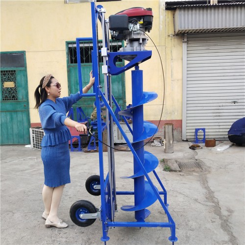 電線桿挖坑機挖坑 鋼支架埋樁挖坑機