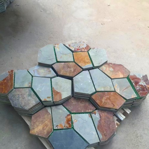 銹色冰裂紋地磚 不規(guī)則網貼碎拼文化石