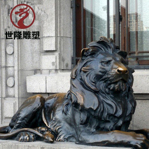 銅雕 門(mén)口銅獅子 銅獅子擺件