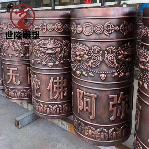 銅雕塑 純銅轉(zhuǎn)經(jīng)筒 大型銅雕