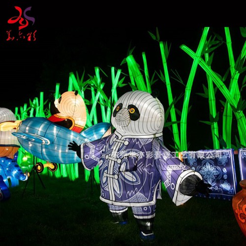 大型戶外發(fā)光彩燈造型裝飾燈自貢手工花燈燈組景區(qū)步行街裝飾花燈