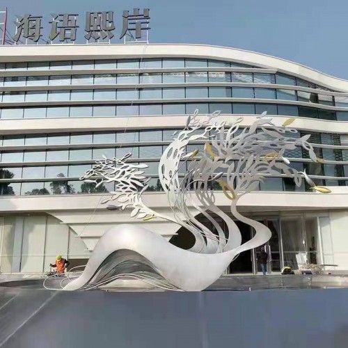 園林廣場不銹鋼雕塑圖片