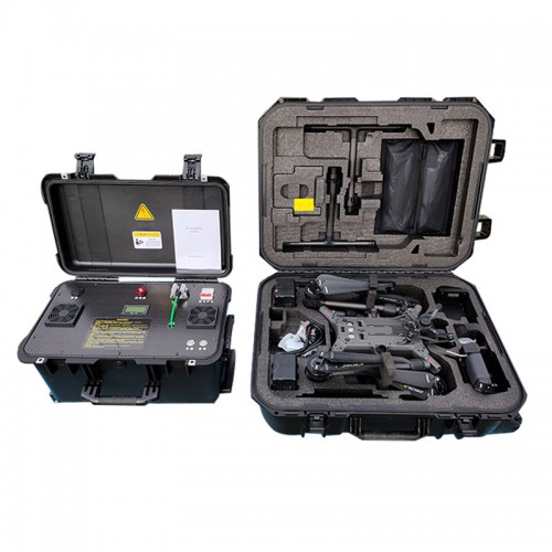 系留無人機24小時駐空照明自動收放線夜間巡檢救援應急通信