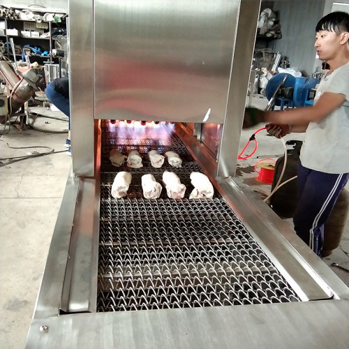 源頭廠家  豬皮燒毛機  肉皮燒毛機  牛皮雙層網帶燒毛機