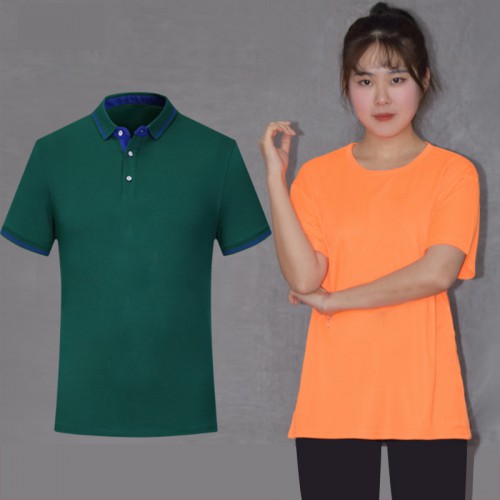 小方格廣告衫印字印LOGO運動短袖馬拉松T恤文化衫