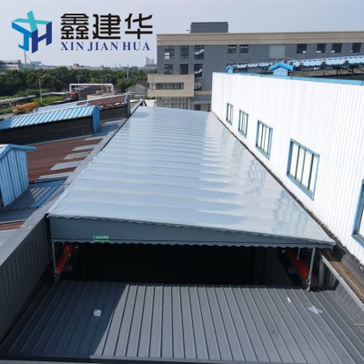 廠家大跨度屋頂軌道移動(dòng)伸縮雨棚 懸空過道雨棚遙控電動(dòng)推拉棚