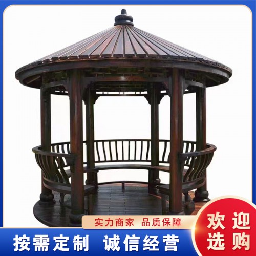 防腐木涼亭 承接設計 戶外別墅庭院露臺 休閑景觀亭