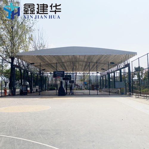 戶外大型電動(dòng)推拉棚籃球場移動(dòng)遮陽雨棚上門安裝