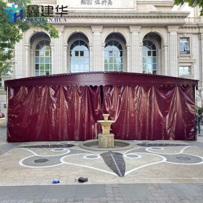 戶外觀景雨棚固定遮陽(yáng)蓬移動(dòng)式電動(dòng)雨篷使用效果