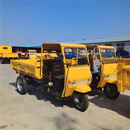 柴油三輪車 時風同款爬山王工地自卸翻斗燃油車 工程三輪車