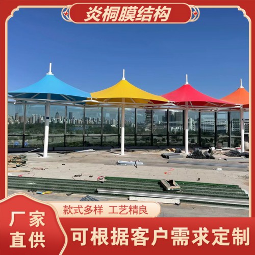 膜結(jié)構(gòu)車棚 小區(qū)膜結(jié)構(gòu)車棚定制 張拉膜自行車棚