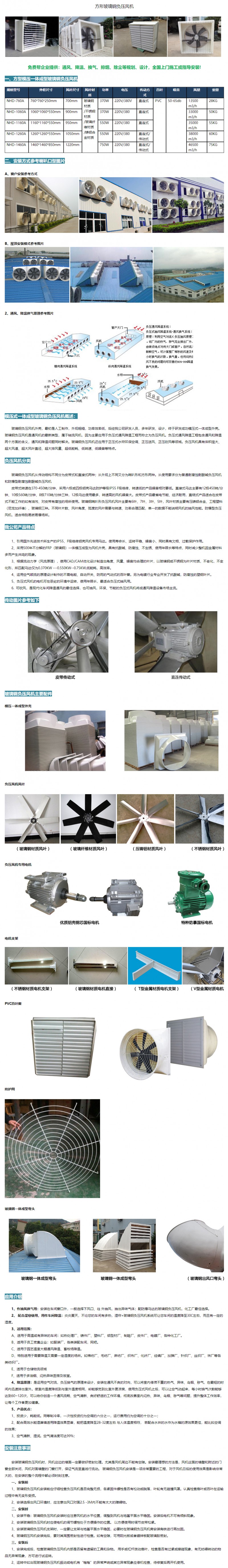 方形玻璃鋼負(fù)壓風(fēng)機(jī)