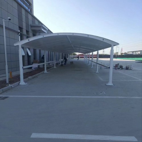 定制單層鋼結構遮陽停車棚 遮陽擋雨 觀景棚現場拼接