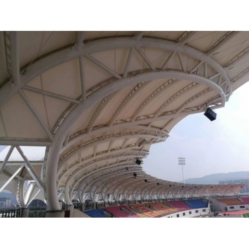 體育看臺景觀膜結構停車棚造價 籃球場膜結 構雨棚